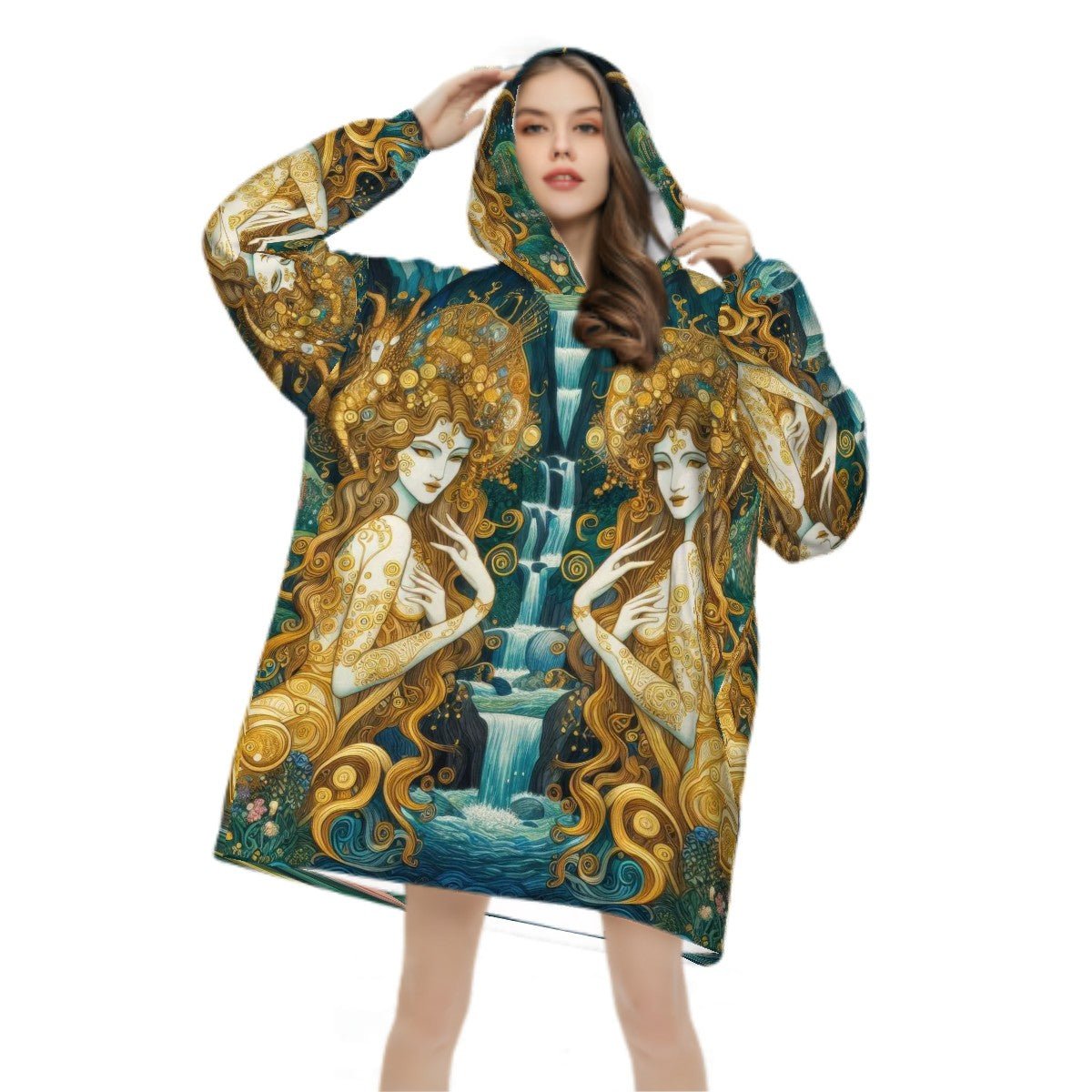 Water Nymphs Adult Blanket Hoodie - Gregg Acini Adoree Designs - Hooded Blanket