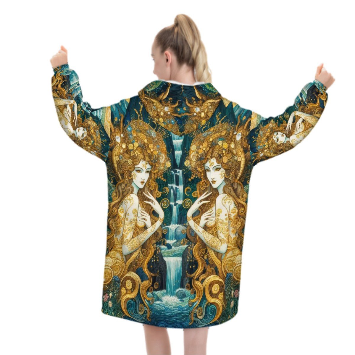 Water Nymphs Adult Blanket Hoodie - Gregg Acini Adoree Designs - Hooded Blanket