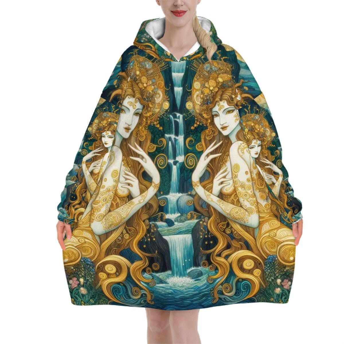 Water Nymphs Adult Blanket Hoodie - Gregg Acini Adoree Designs - Hooded Blanket