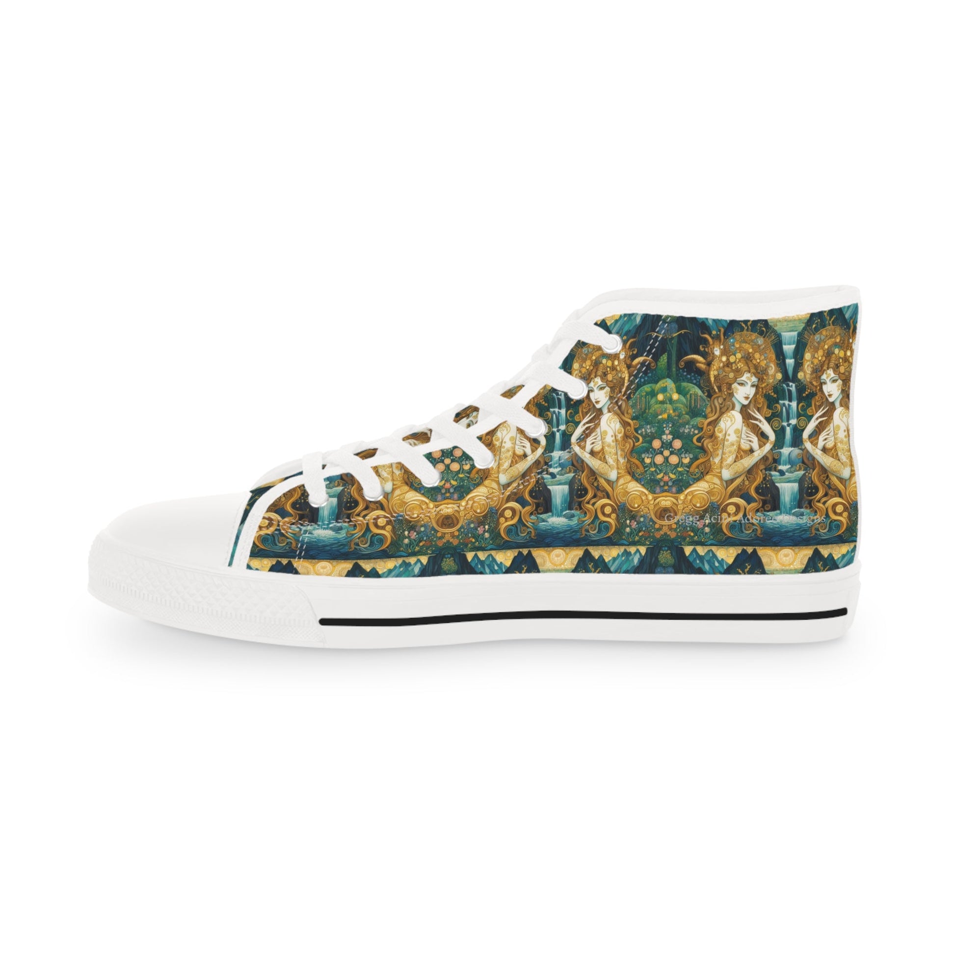Water Nymphs Artistic High Top Sneakers by Gregg Acini Adoree Designs - Gregg Acini Adoree Designs - Shoes