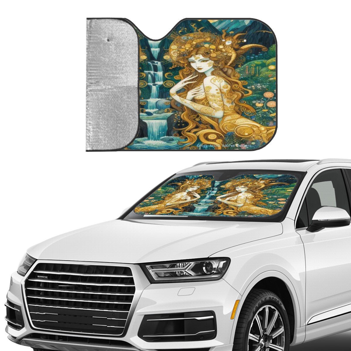 Water Nymphs Car Windshield Sun Shade (Stiff Version) - Gregg Acini Adoree Designs - Sun Shade