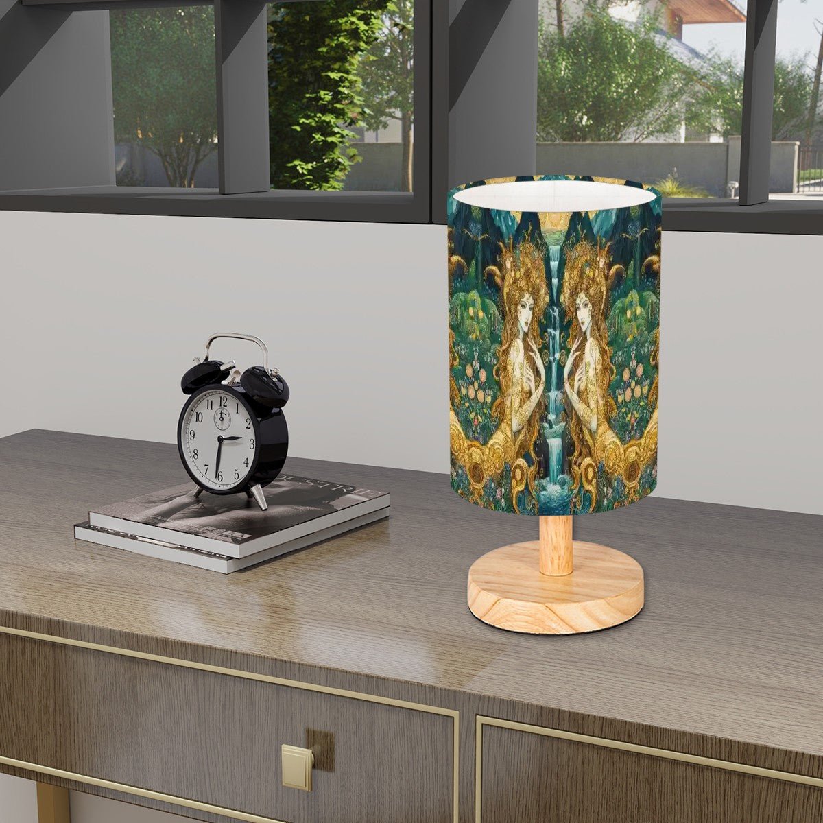 Water Nymphs Cylindrical Table Lamp - Gregg Acini Adoree Designs - Lamp