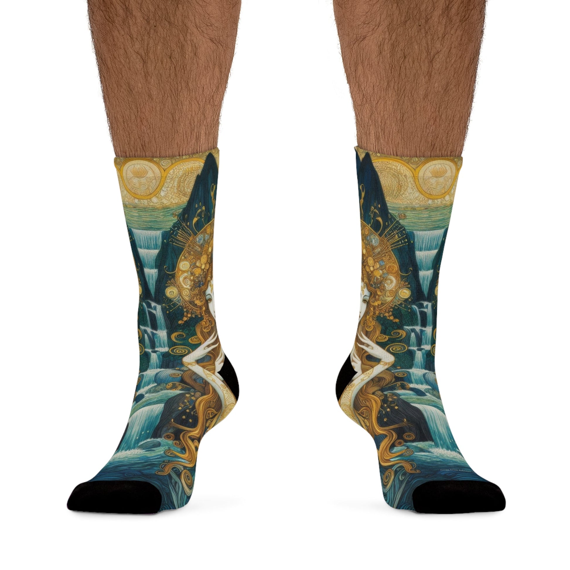 Water Nymphs Eco - Friendly Art Socks - Artistic Recycled Poly Socks - Gregg Acini Adoree Designs - All Over Prints