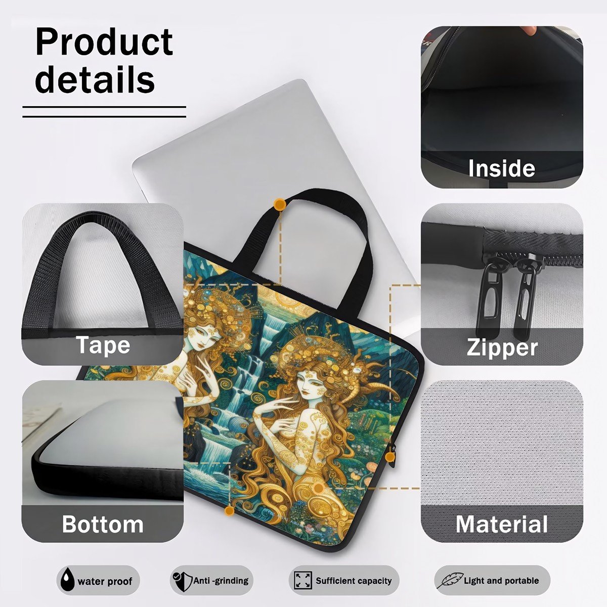 Water Nymphs Laptop Bag - Gregg Acini Adoree Designs - Computer Bag