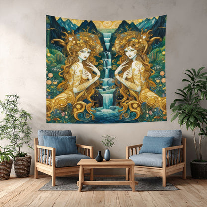 Water Nymphs Lightweight Wall Tapestry (Fabric Wall Hanging - USA) - Gregg Acini Adoree Designs - Wall Coverings