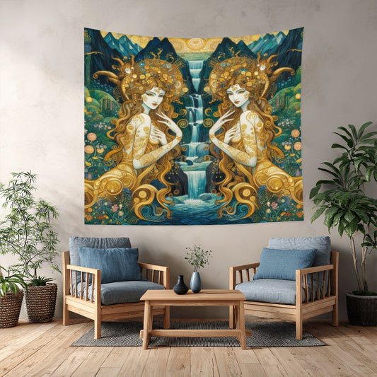 Water Nymphs Lightweight Wall Tapestry (Fabric Wall Hanging - USA) - Gregg Acini Adoree Designs - Wall Coverings