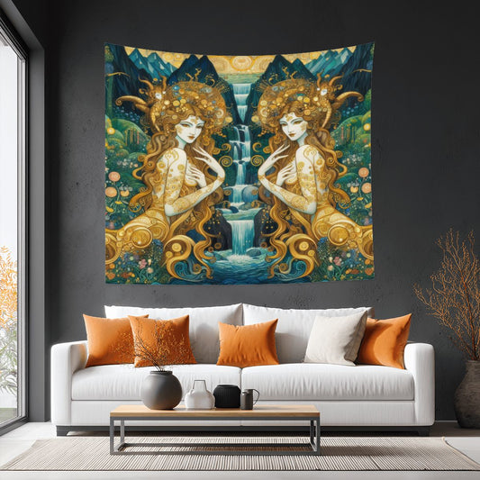 Water Nymphs Lightweight Wall Tapestry (Fabric Wall Hanging - USA) - Gregg Acini Adoree Designs - Wall Coverings