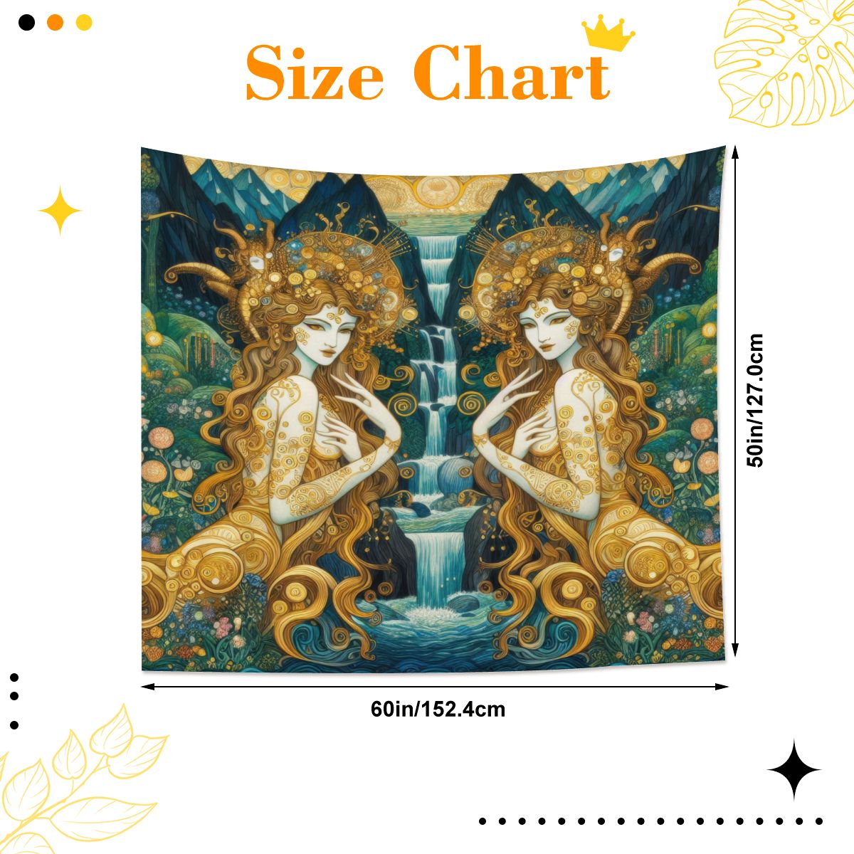 Water Nymphs Lightweight Wall Tapestry (Fabric Wall Hanging - USA) - Gregg Acini Adoree Designs - Wall Coverings