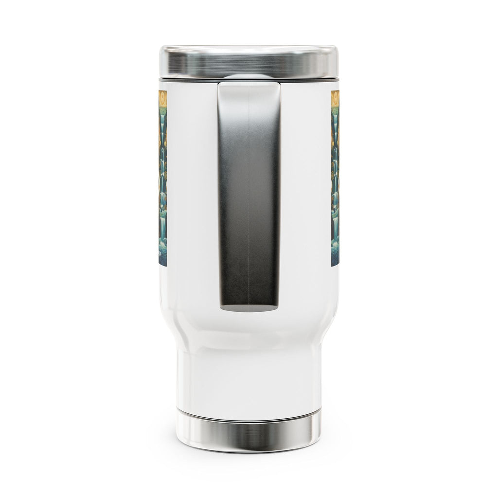Water Nymphs Stainless Steel Travel Mug - 14oz Handle Design - Gregg Acini Adoree Designs - Mug