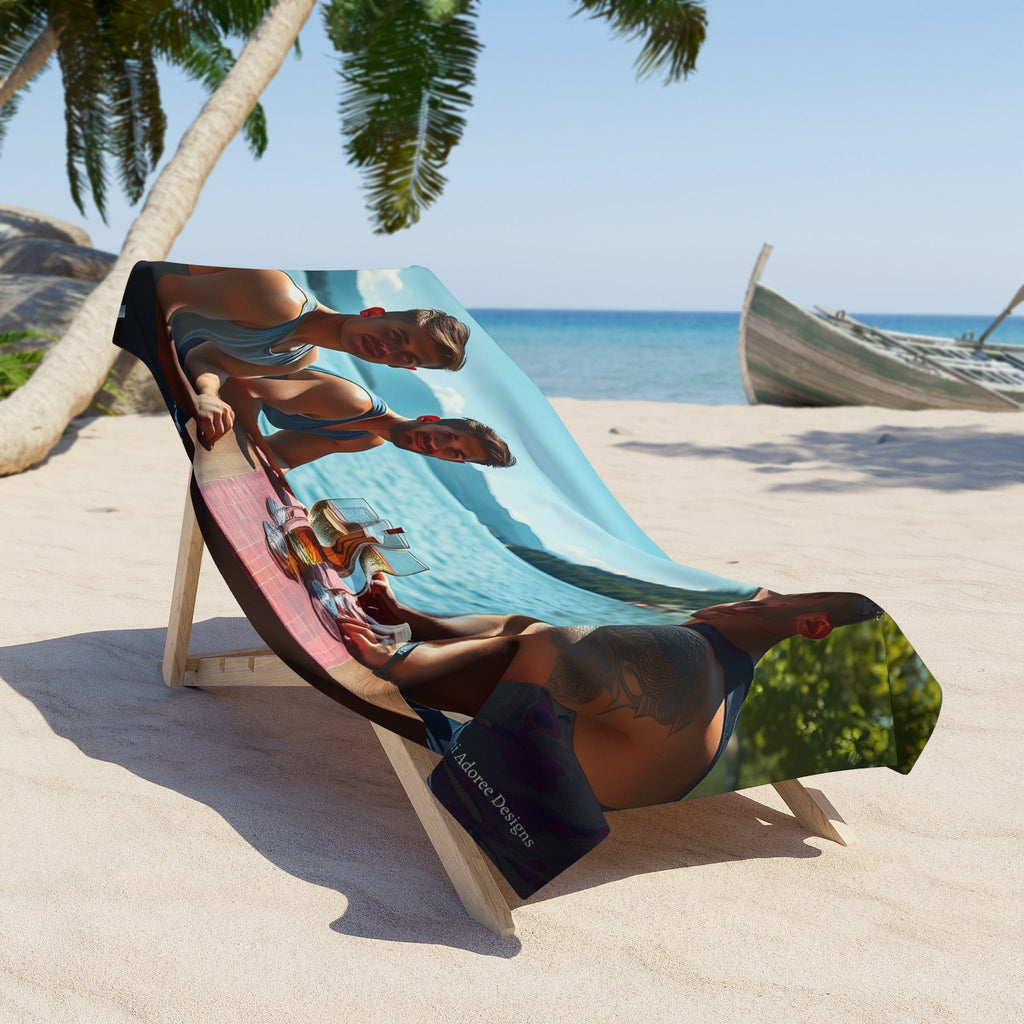 Welcoming Friends Vibrant Beach Towel - Summer Vibes with Friends - Gregg Acini Adoree Designs - Towel