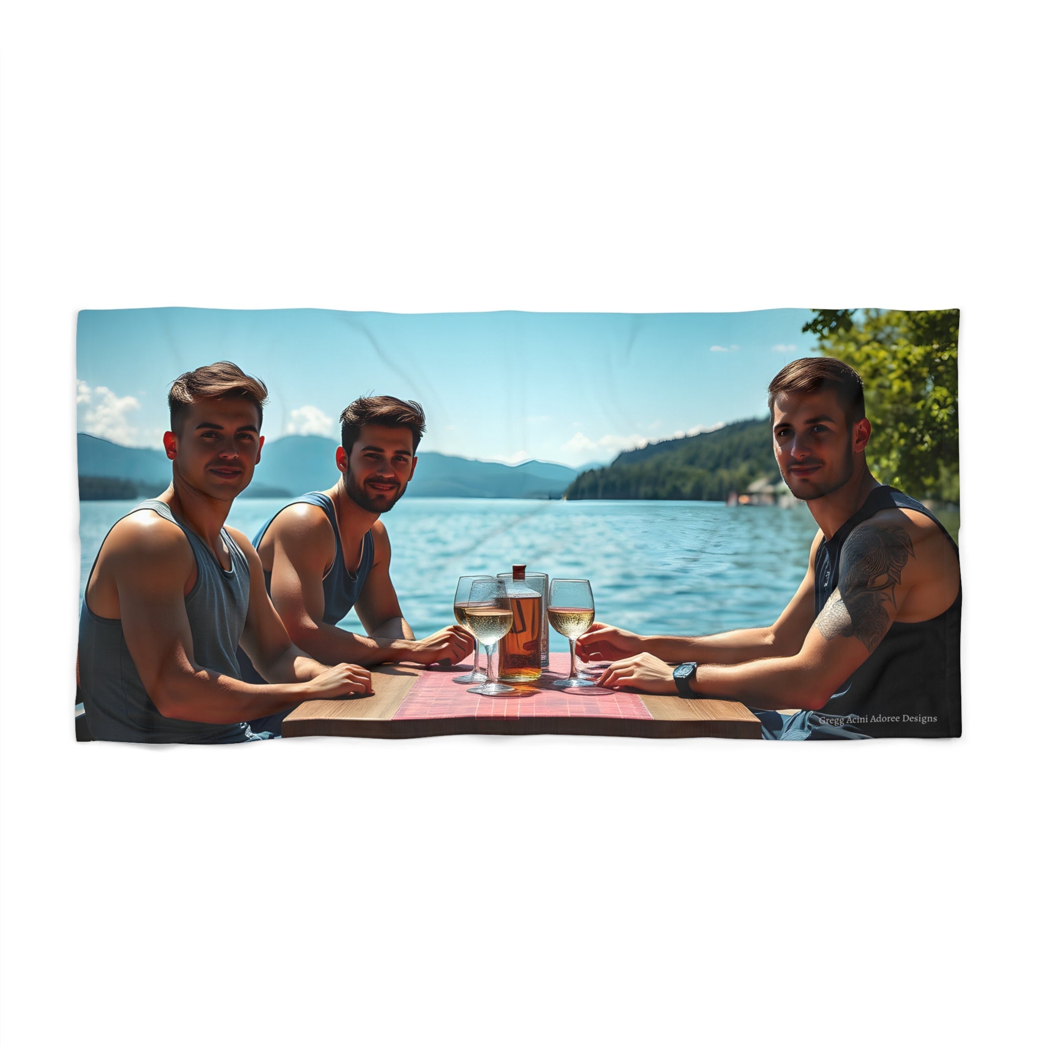 Welcoming Friends Vibrant Beach Towel - Summer Vibes with Friends - Gregg Acini Adoree Designs - Towel