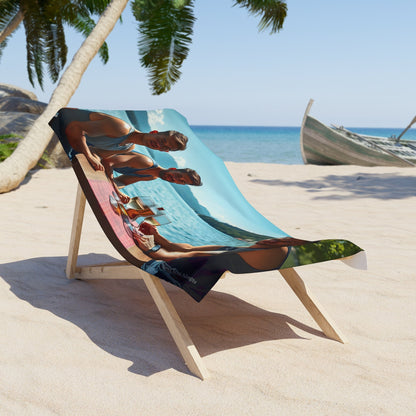 Welcoming Friends Vibrant Beach Towel - Summer Vibes with Friends - Gregg Acini Adoree Designs - Towel