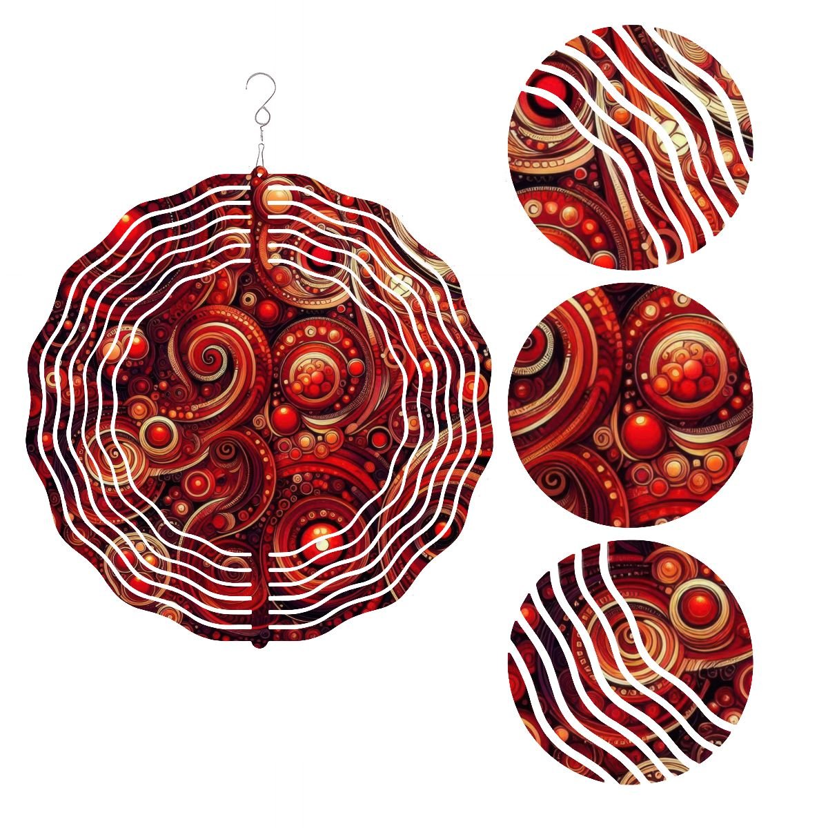 Wind Spinner 3D Metal Hanging Ornament (Made in USA) - Gregg Acini Adoree Designs - Garden Decor