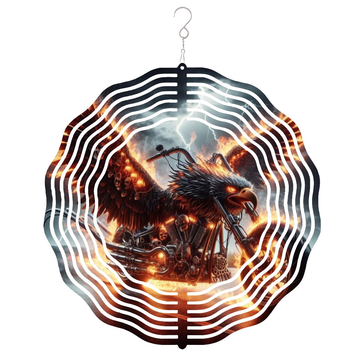 Wind Spinner 3D Metal Hanging Ornament (Made in USA) - Gregg Acini Adoree Designs - Garden Decor