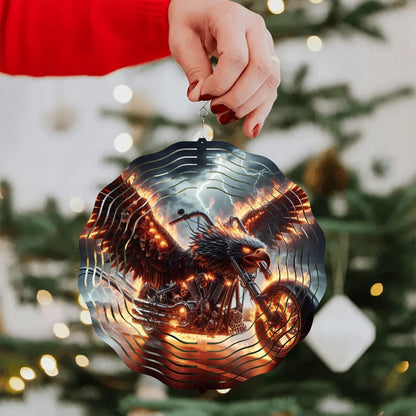 Wind Spinner 3D Metal Hanging Ornament (Made in USA) - Gregg Acini Adoree Designs - Garden Decor