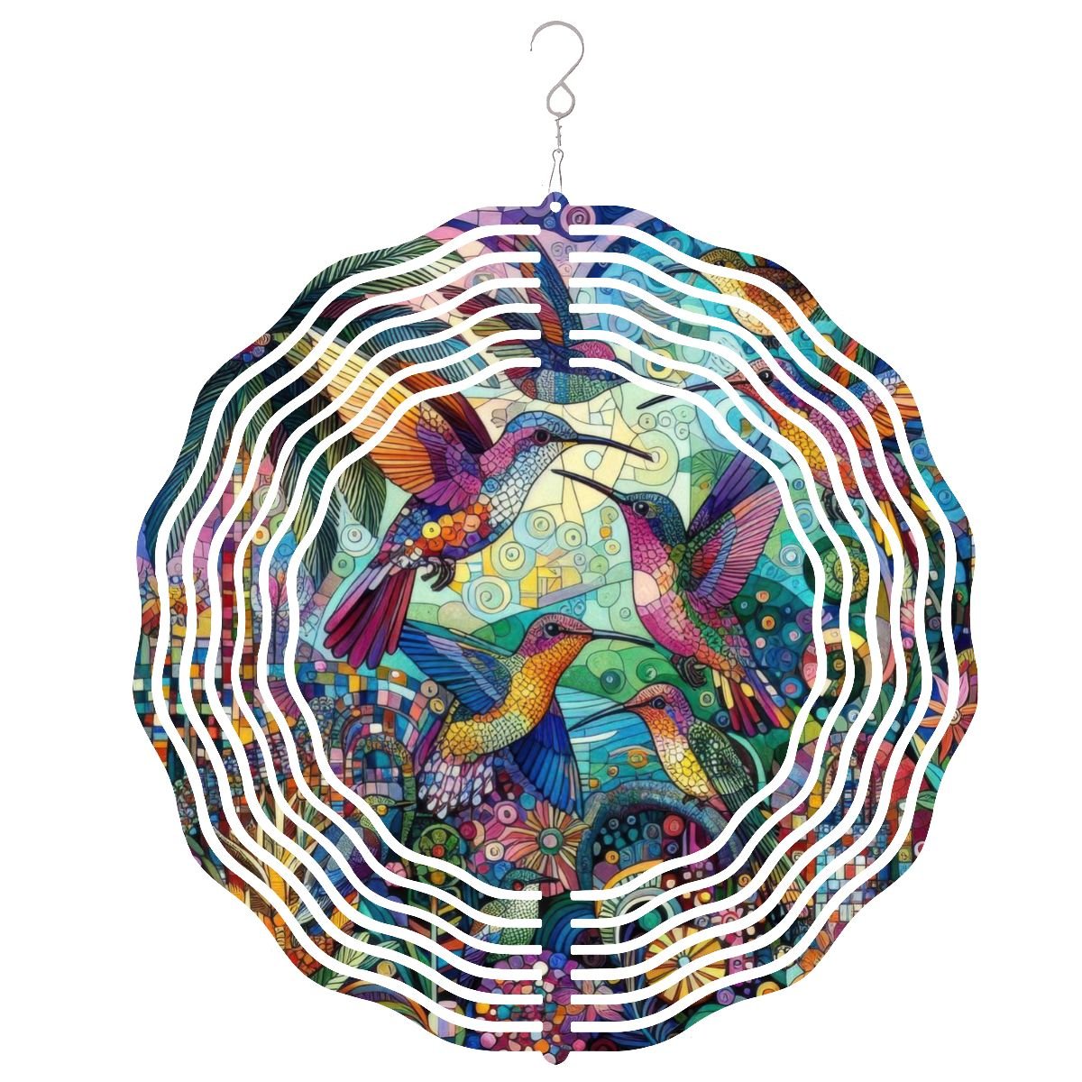 Wind Spinner 3D Metal Hanging Ornament (Made in USA) - Gregg Acini Adoree Designs - Garden Decor