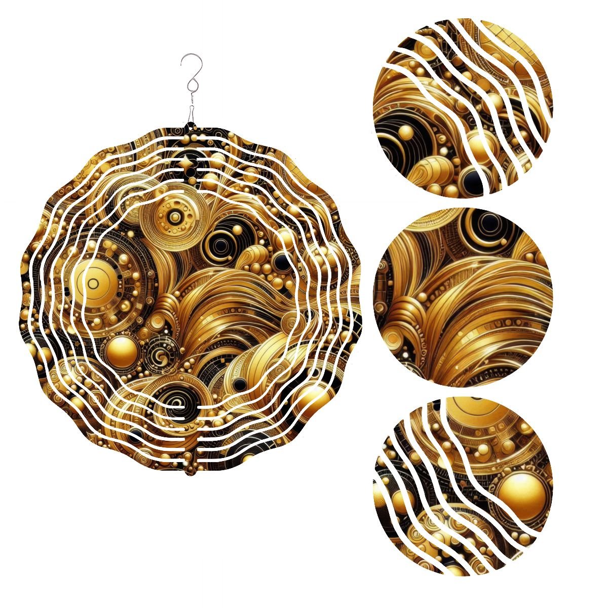 Wind Spinner 3D Metal Hanging Ornament (Made in USA) - Gregg Acini Adoree Designs - Garden Decor
