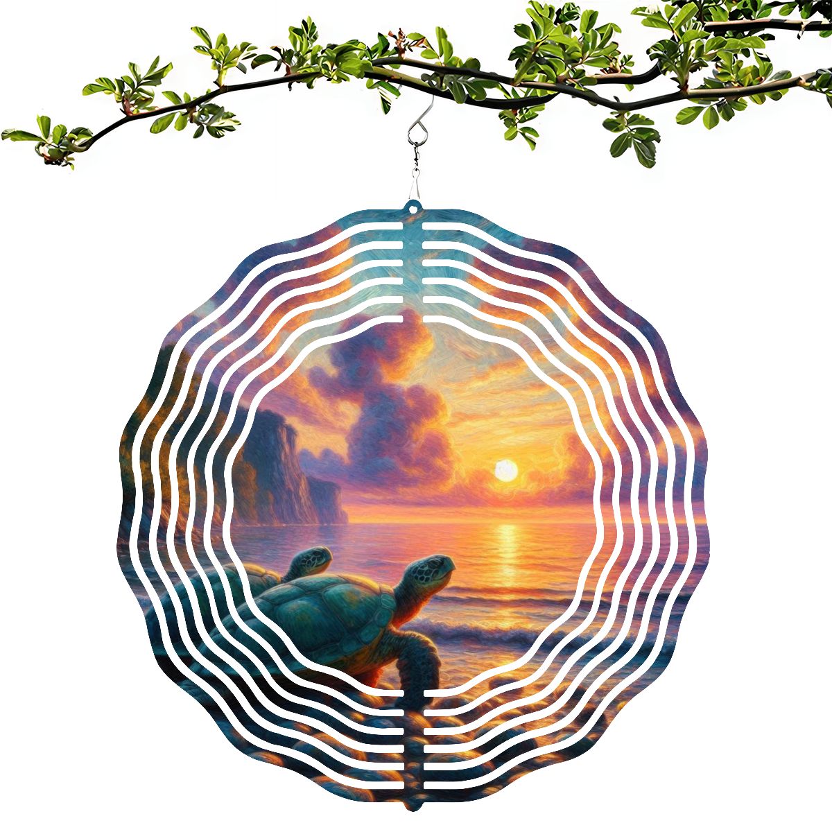 Wind Spinner 3D Metal Hanging Ornament (Made in USA) - Gregg Acini Adoree Designs - Garden Decor