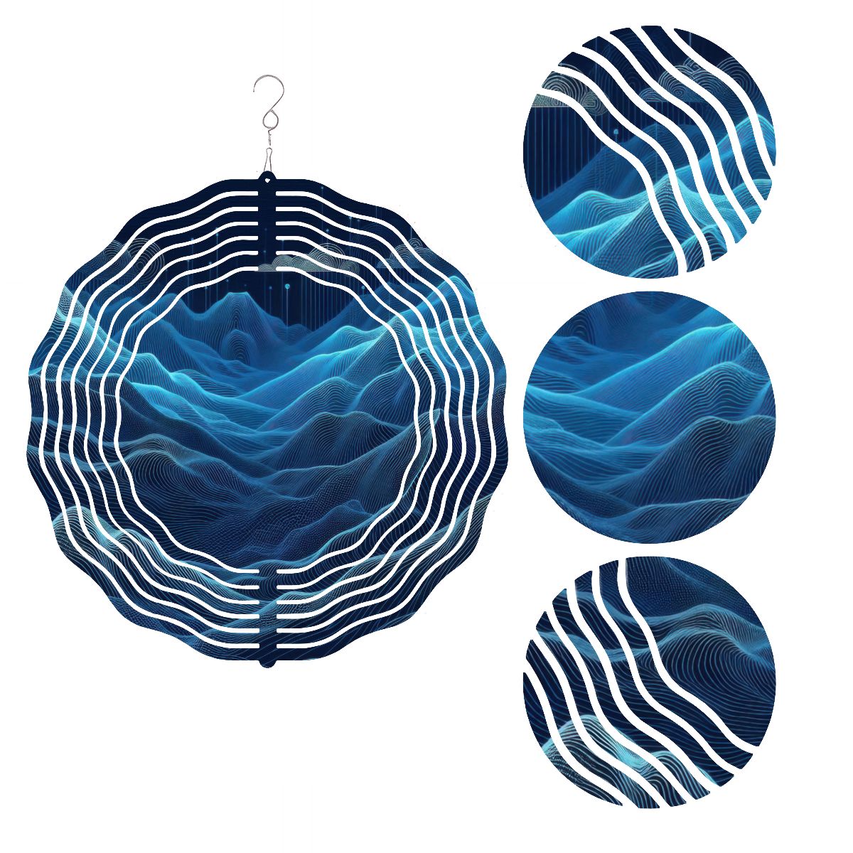 Wind Spinner 3D Metal Hanging Ornament (Made in USA) - Gregg Acini Adoree Designs - Garden Decor