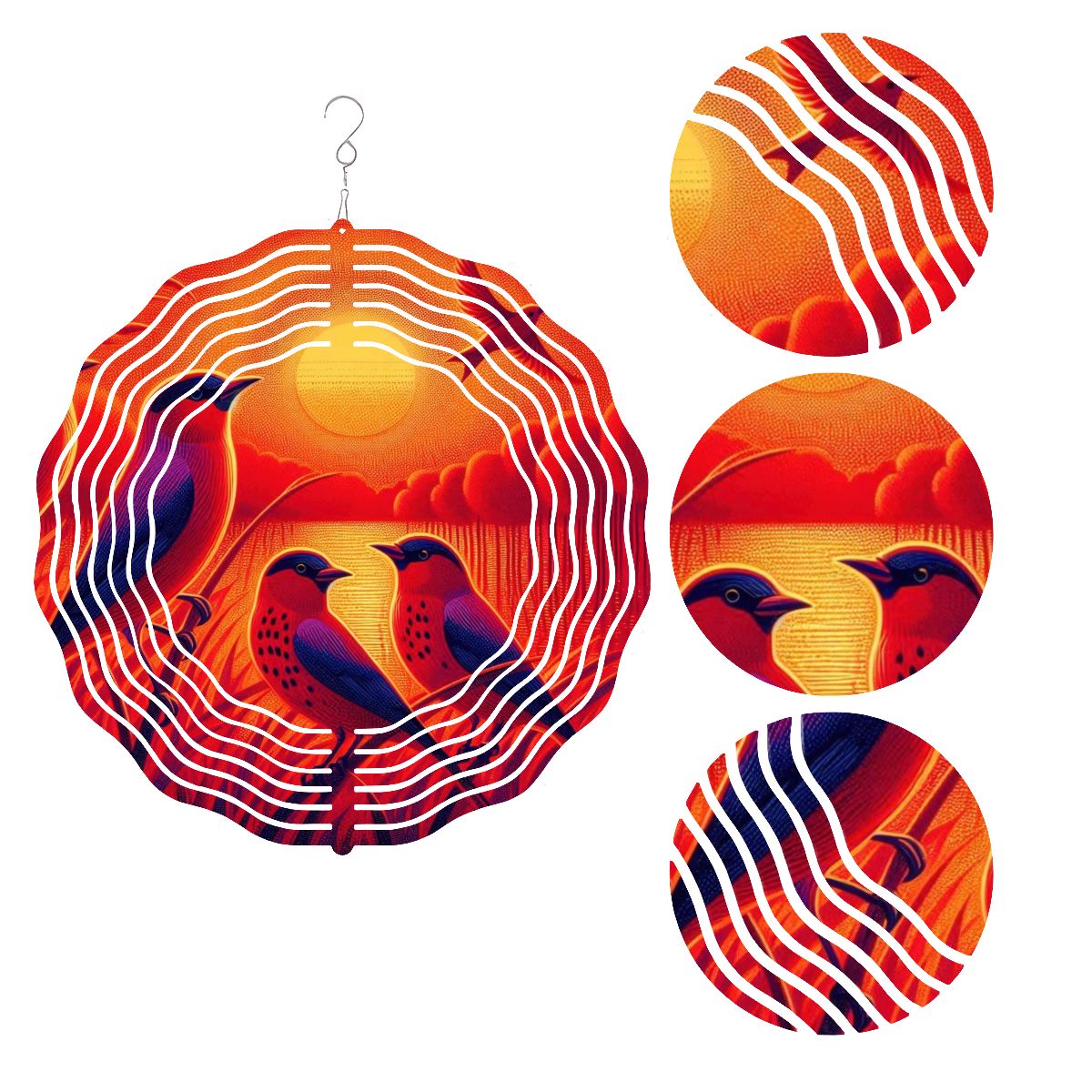 Wind Spinner 3D Metal Hanging Ornament (Made in USA) - Gregg Acini Adoree Designs - Garden Decor