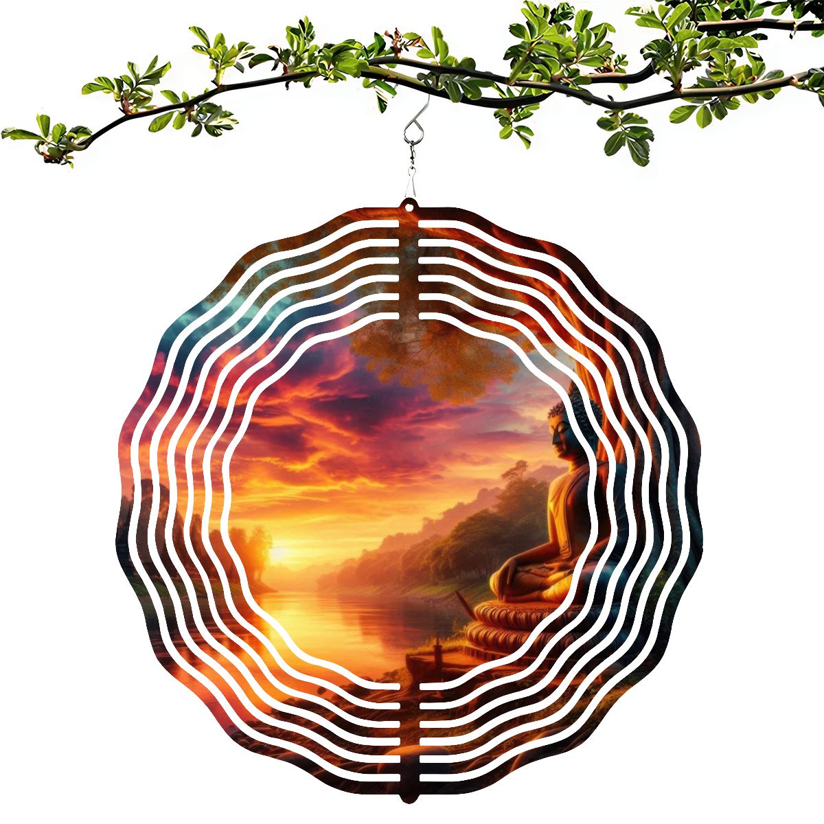 Wind Spinner 3D Metal Hanging Ornament (Made in USA) - Gregg Acini Adoree Designs - Garden Decor