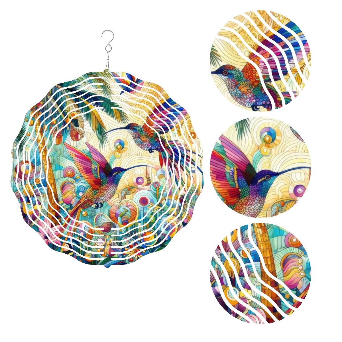 Wind Spinner 3D Metal Hanging Ornament (Made in USA) - Gregg Acini Adoree Designs - Garden Decor