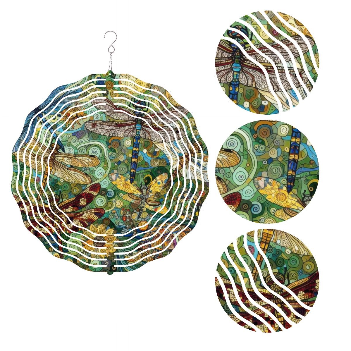 Wind Spinner 3D Metal Hanging Ornament (Made in USA) - Gregg Acini Adoree Designs - Garden Decor