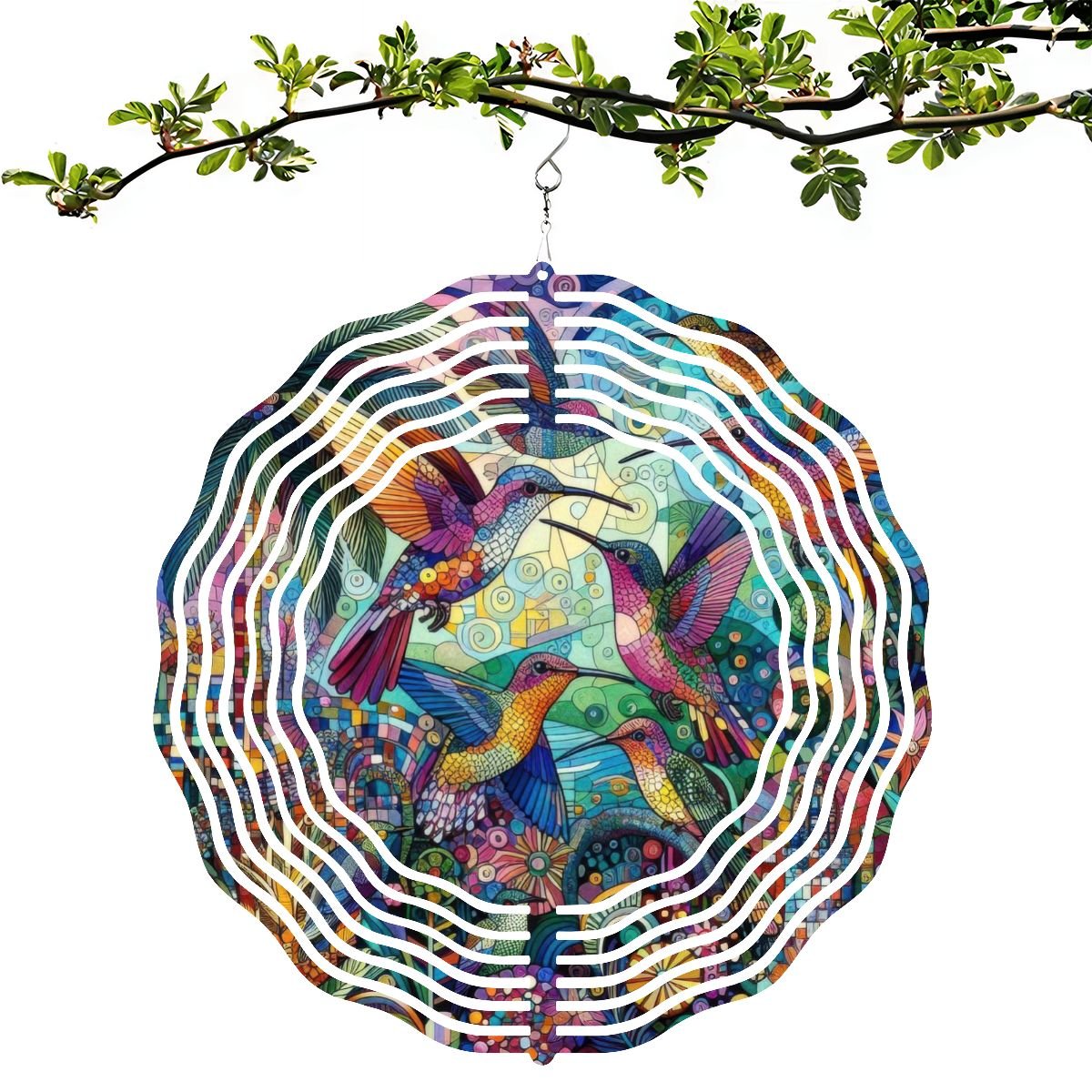 Wind Spinner 3D Metal Hanging Ornament (Made in USA) - Gregg Acini Adoree Designs - Garden Decor