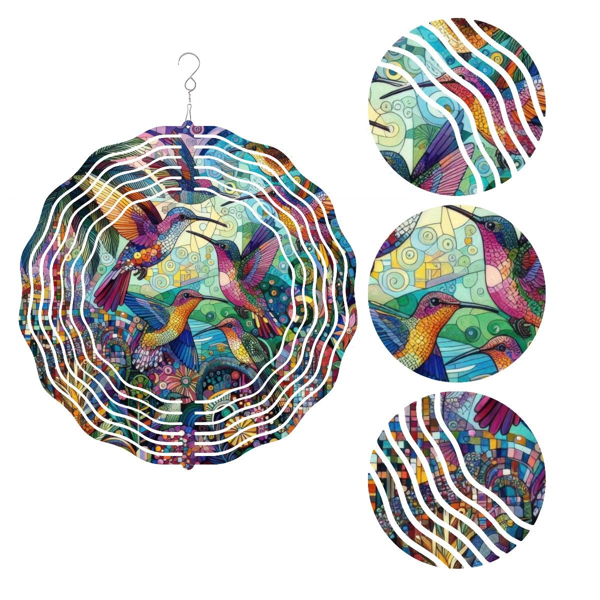 Wind Spinner 3D Metal Hanging Ornament (Made in USA) - Gregg Acini Adoree Designs - Garden Decor