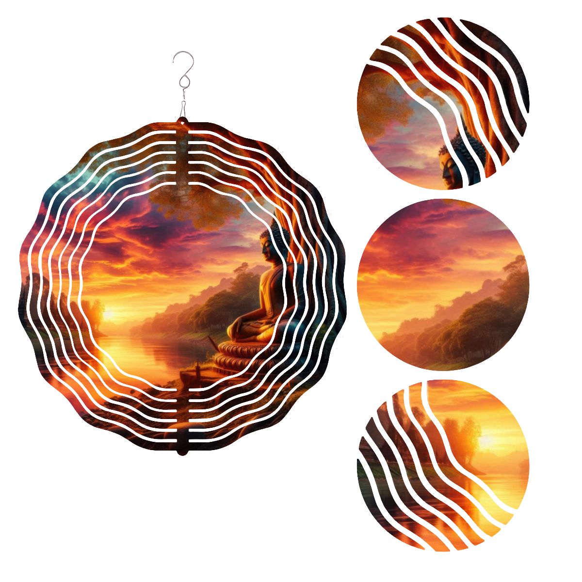 Wind Spinner 3D Metal Hanging Ornament (Made in USA) - Gregg Acini Adoree Designs - Garden Decor