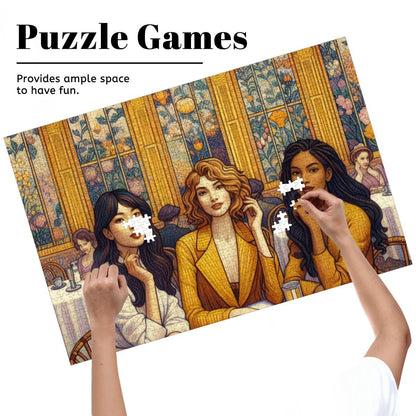 Women in a Cafe Wooden Jigsaw Puzzles 1000 pcs - Gregg Acini Adoree Designs - Jigsaw Puzzle