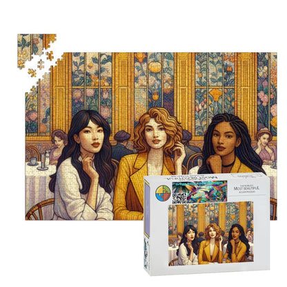 Women in a Cafe Wooden Jigsaw Puzzles 1000 pcs - Gregg Acini Adoree Designs - Jigsaw Puzzle