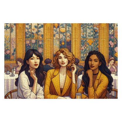 Women in a Cafe Wooden Jigsaw Puzzles 1000 pcs - Gregg Acini Adoree Designs - Jigsaw Puzzle