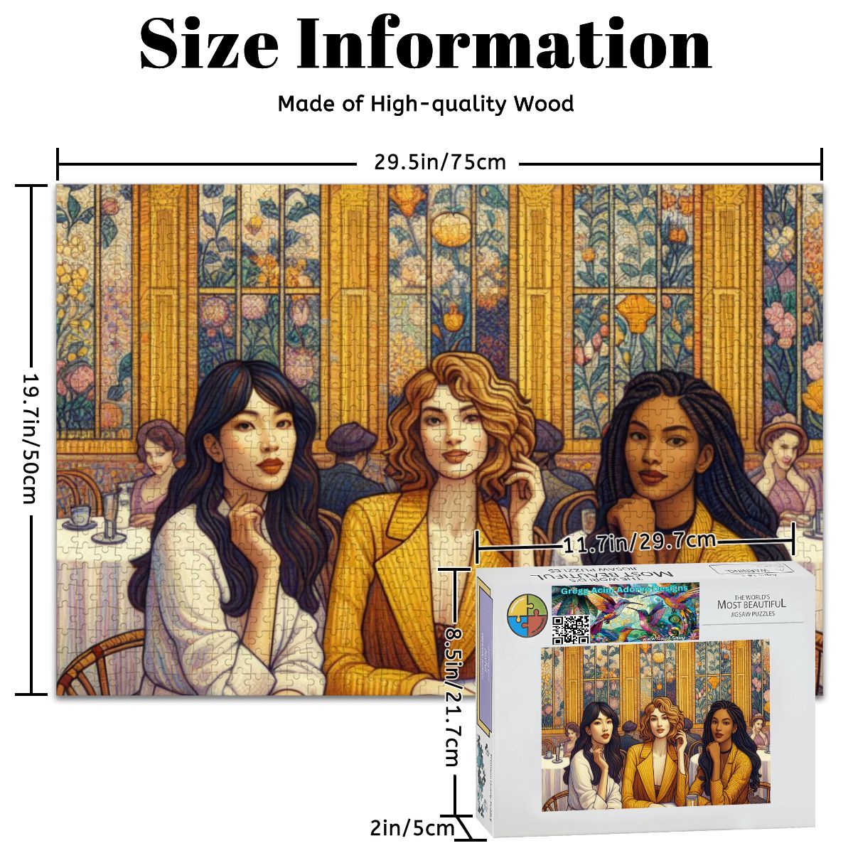 Women in a Cafe Wooden Jigsaw Puzzles 1000 pcs - Gregg Acini Adoree Designs - Jigsaw Puzzle