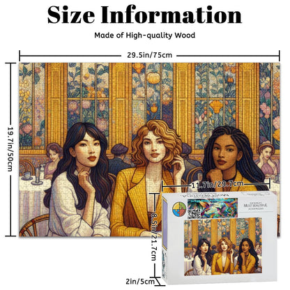 Women in a Cafe Wooden Jigsaw Puzzles 1000 pcs - Gregg Acini Adoree Designs - Jigsaw Puzzle