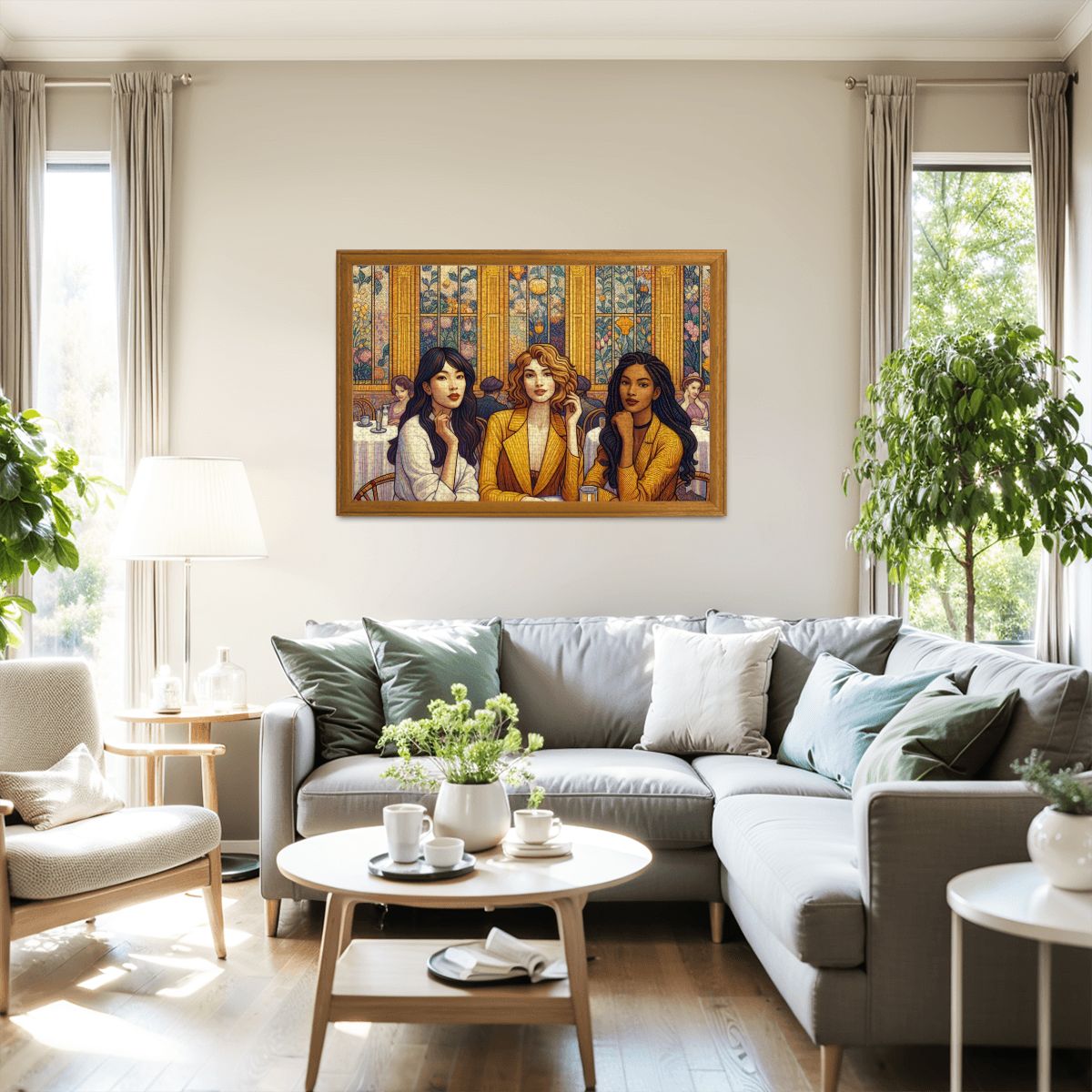 Women in a Cafe Wooden Jigsaw Puzzles 1000 pcs - Gregg Acini Adoree Designs - Jigsaw Puzzle