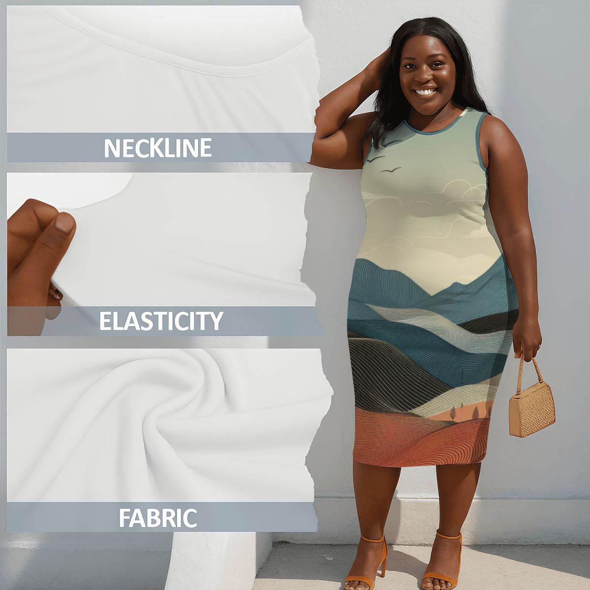 Women's Plus Size Sleeveless Dress - Gregg Acini Adoree Designs - Dress