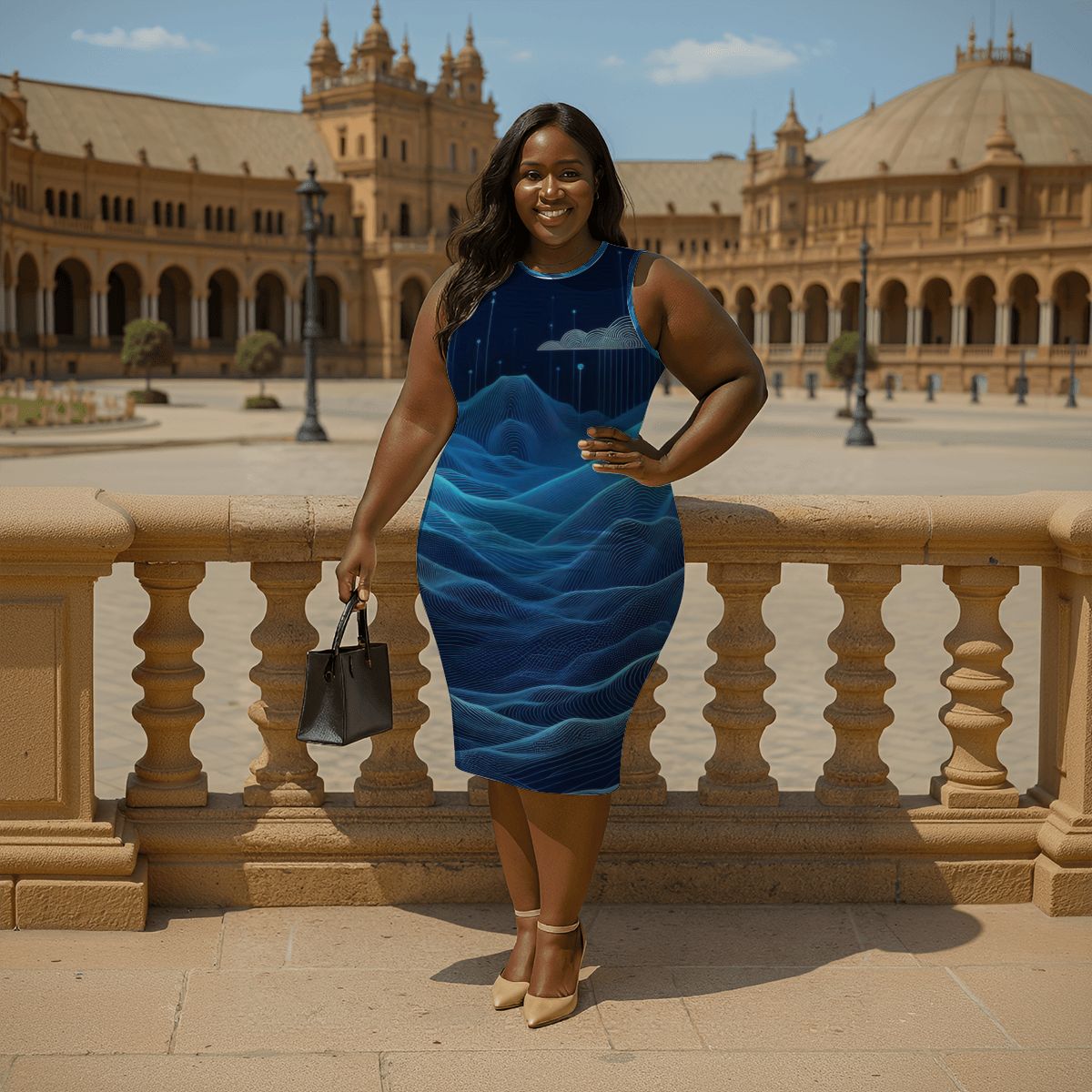 Women's Plus Size Sleeveless Dress - Gregg Acini Adoree Designs - Dress