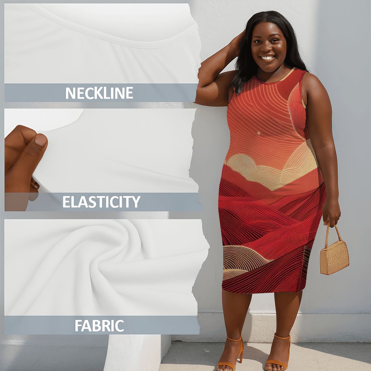 Women's Plus Size Sleeveless Dress - Gregg Acini Adoree Designs - Dress