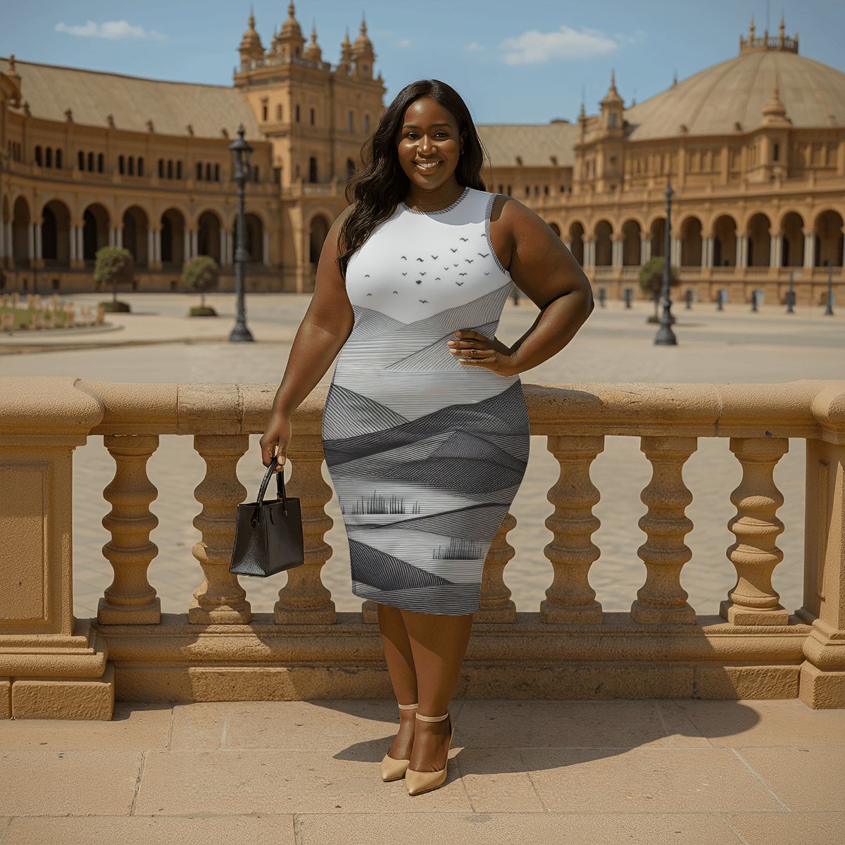 Women's Plus Size Sleeveless Dress - Gregg Acini Adoree Designs - Dress