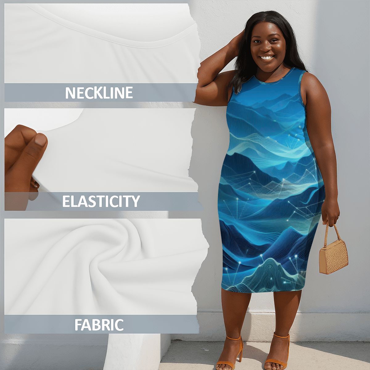 Women's Plus Size Sleeveless Dress - Gregg Acini Adoree Designs - Dress