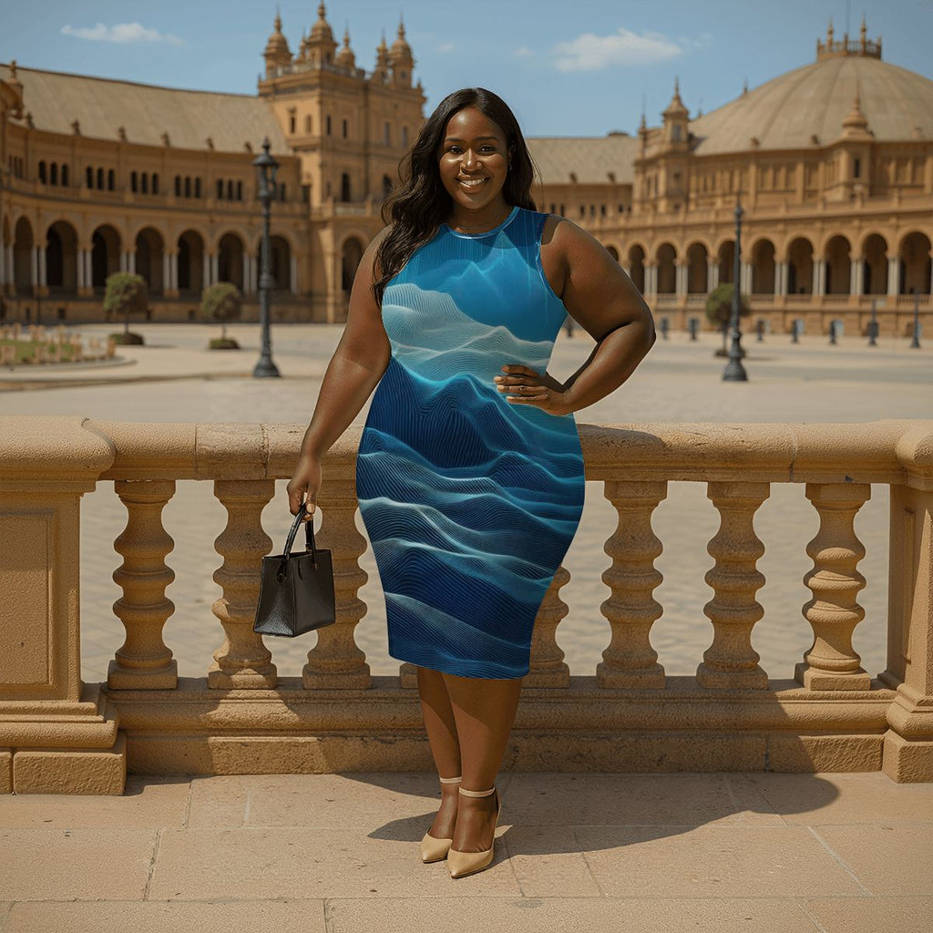 Women's Plus Size Sleeveless Dress - Gregg Acini Adoree Designs - Dress