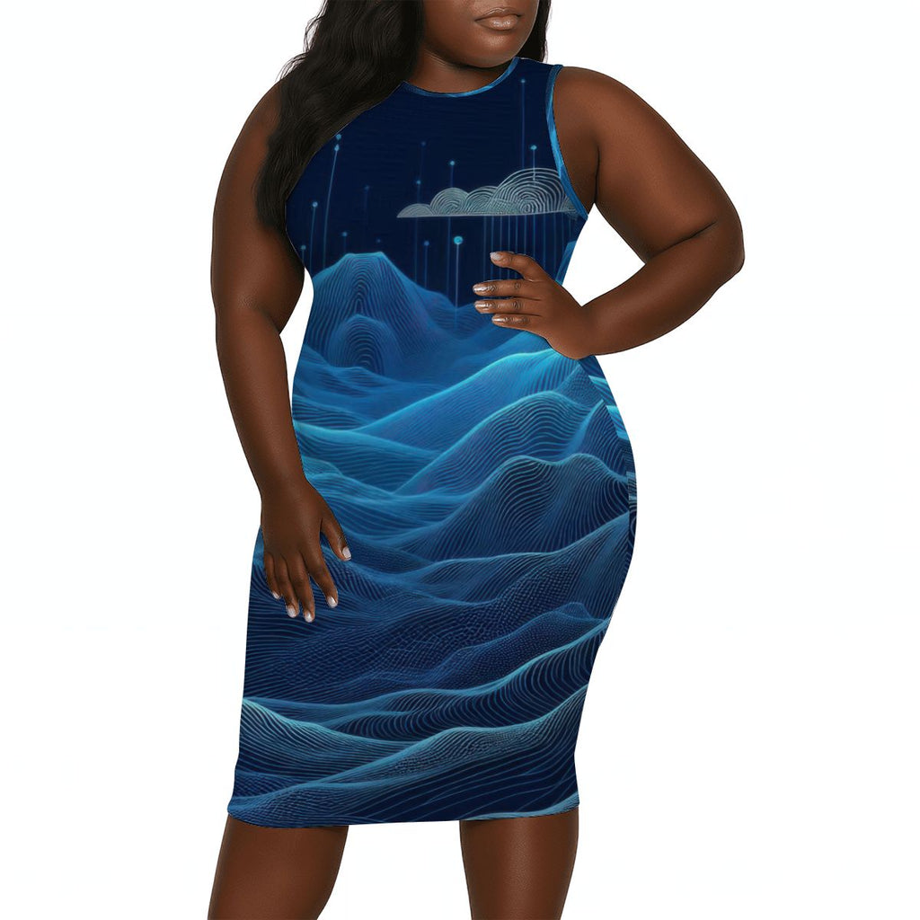 Women's Plus Size Sleeveless Dress - Gregg Acini Adoree Designs - Dress