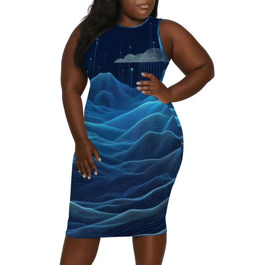Women's Plus Size Sleeveless Dress - Gregg Acini Adoree Designs - Dress