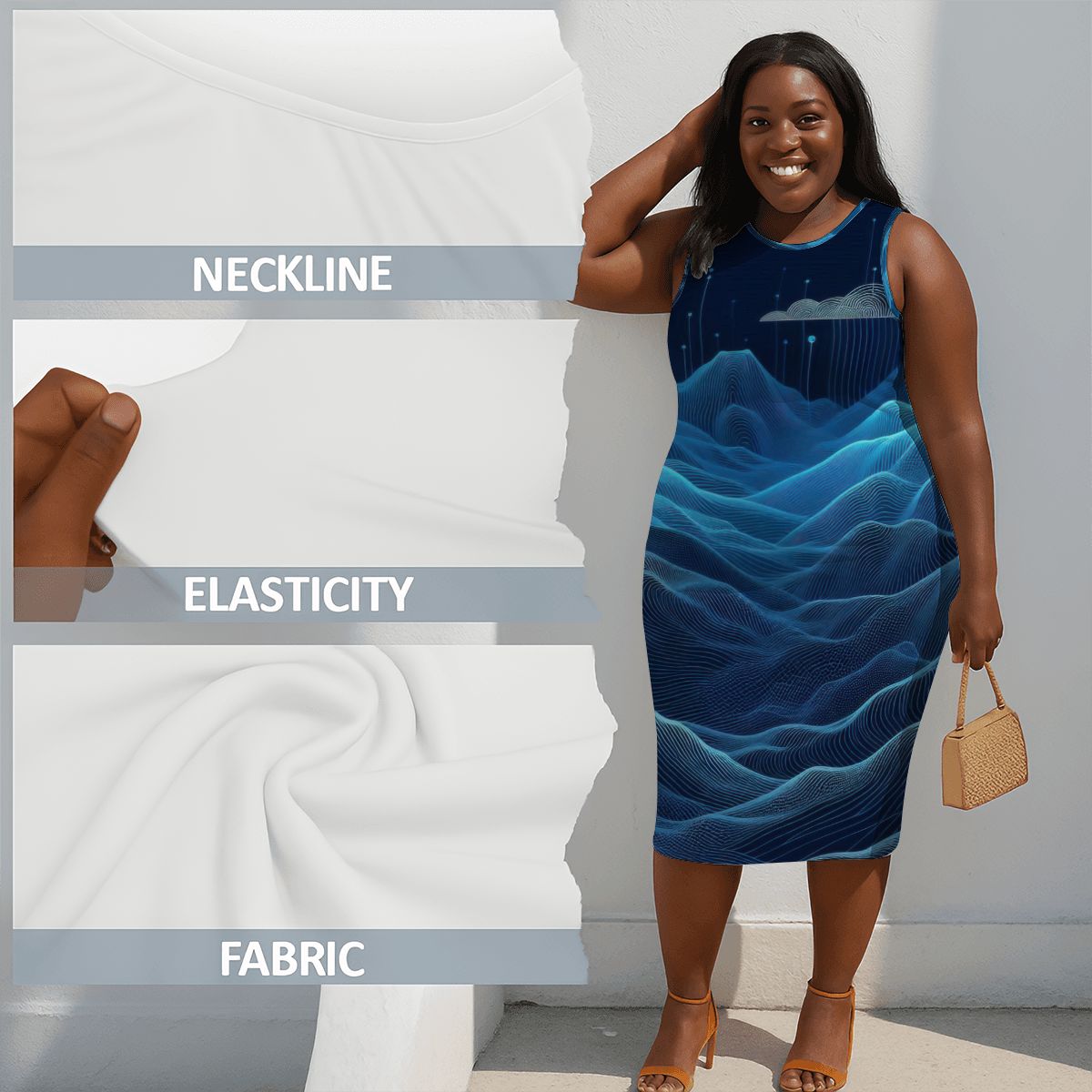 Women's Plus Size Sleeveless Dress - Gregg Acini Adoree Designs - Dress