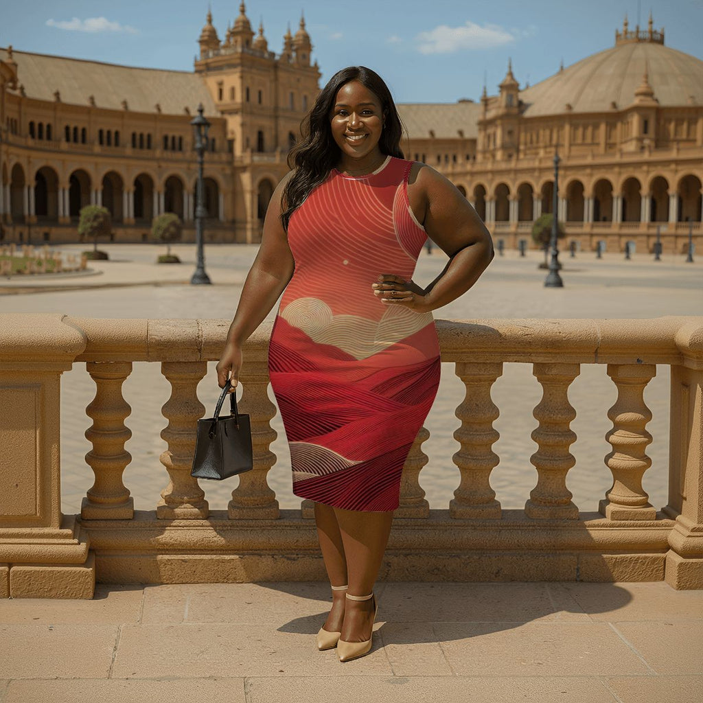 Women's Plus Size Sleeveless Dress - Gregg Acini Adoree Designs - Dress