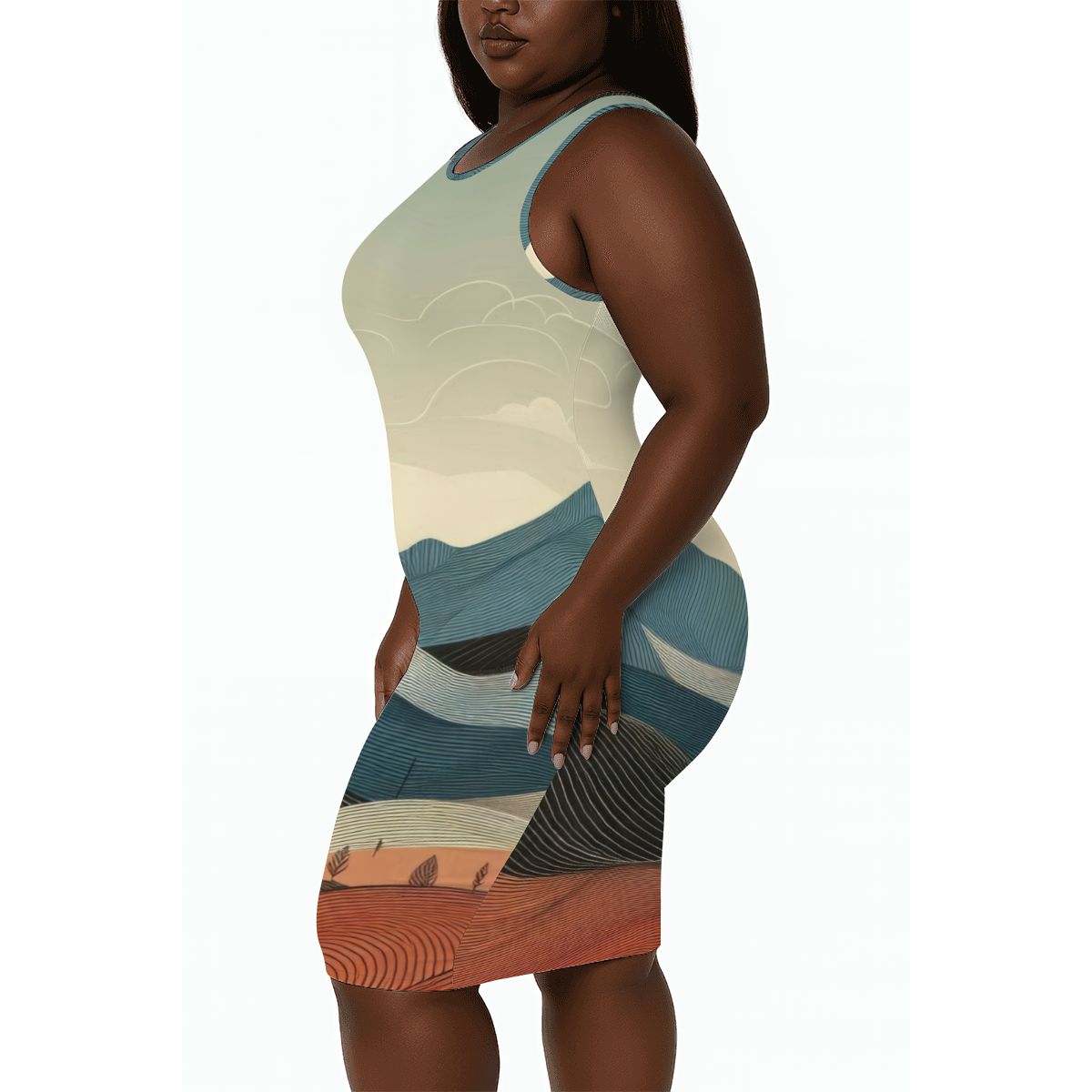 Women's Plus Size Sleeveless Dress - Gregg Acini Adoree Designs - Dress