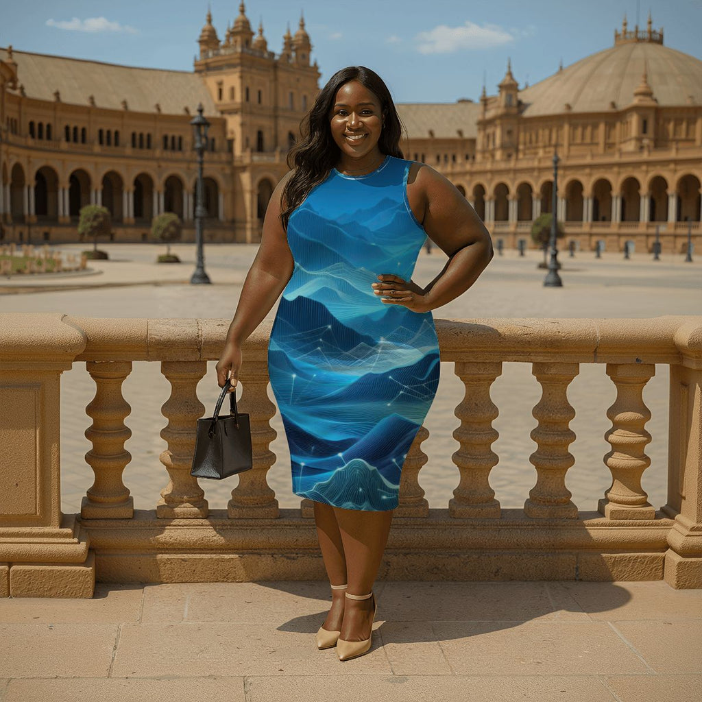 Women's Plus Size Sleeveless Dress - Gregg Acini Adoree Designs - Dress