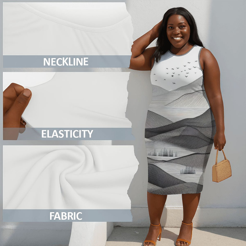 Women's Plus Size Sleeveless Dress - Gregg Acini Adoree Designs - Dress