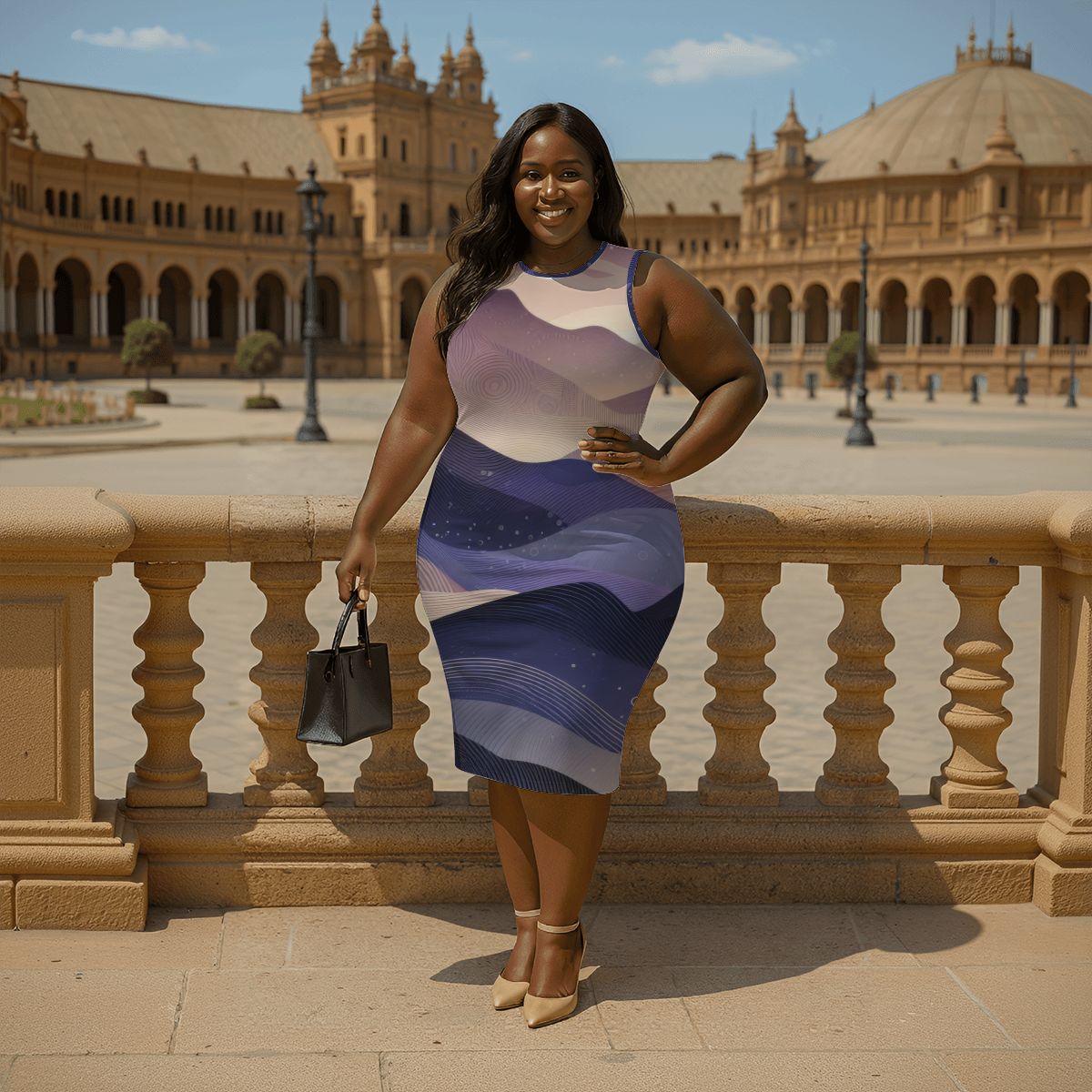 Women's Plus Size Sleeveless Dress - Gregg Acini Adoree Designs - Dress